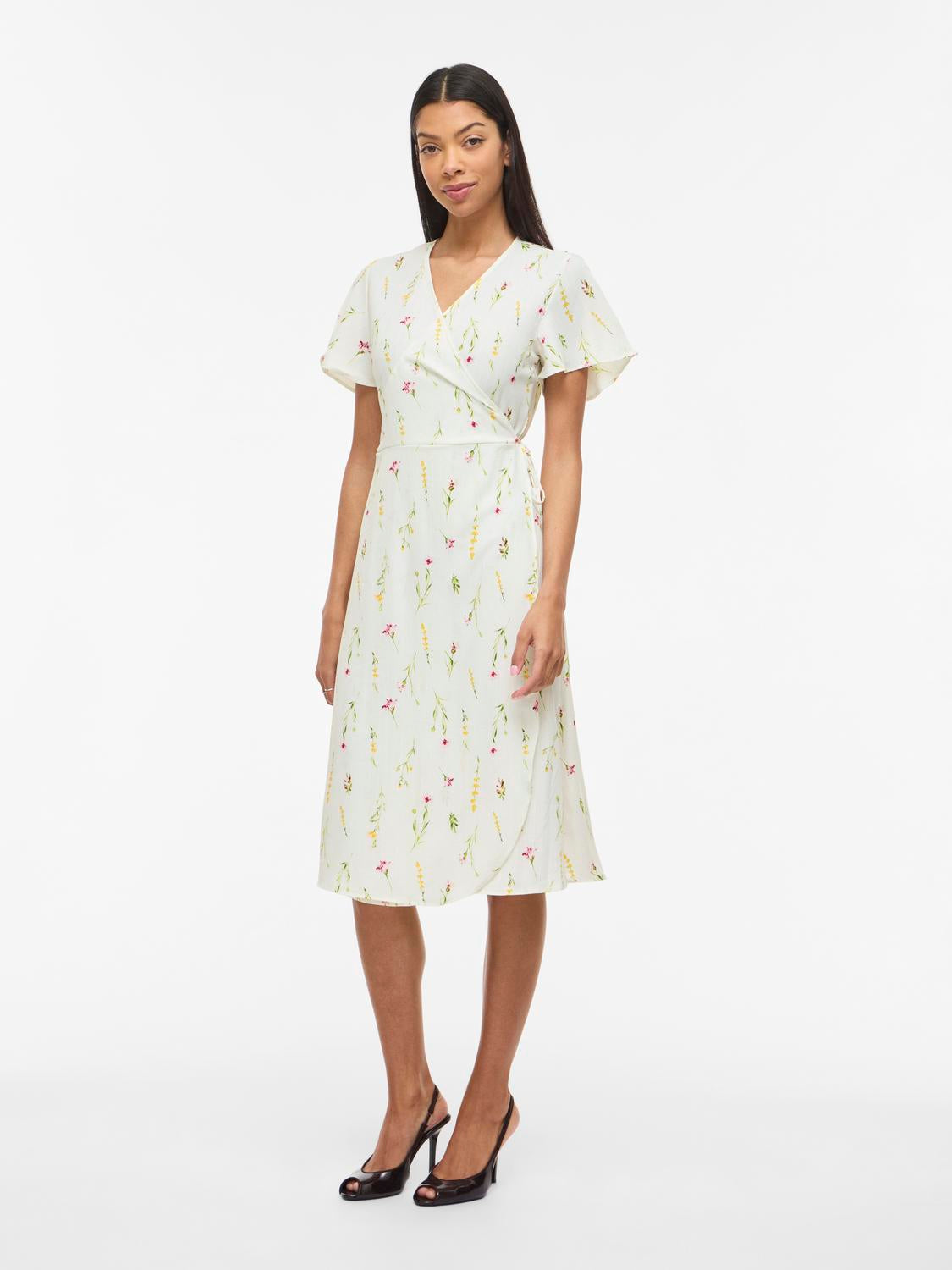 VILOVIE S/S WRAP MIDI DRESS SN