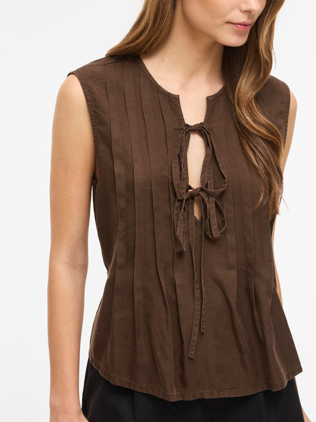 VITEVIRA TIESTRING TOP SLATE BRUN