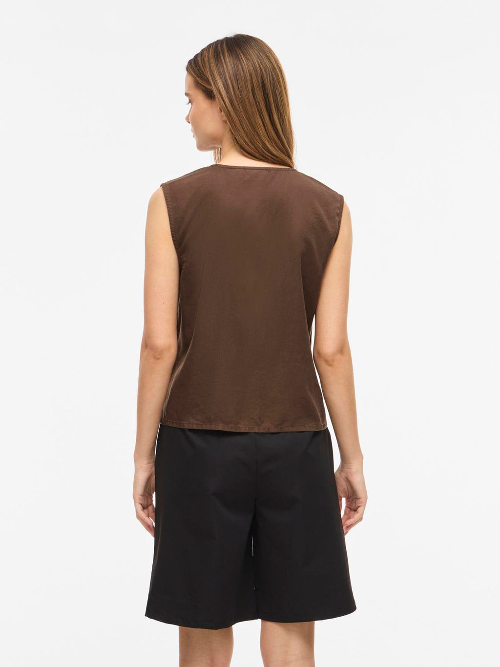 VITEVIRA TIESTRING TOP SLATE BRUN