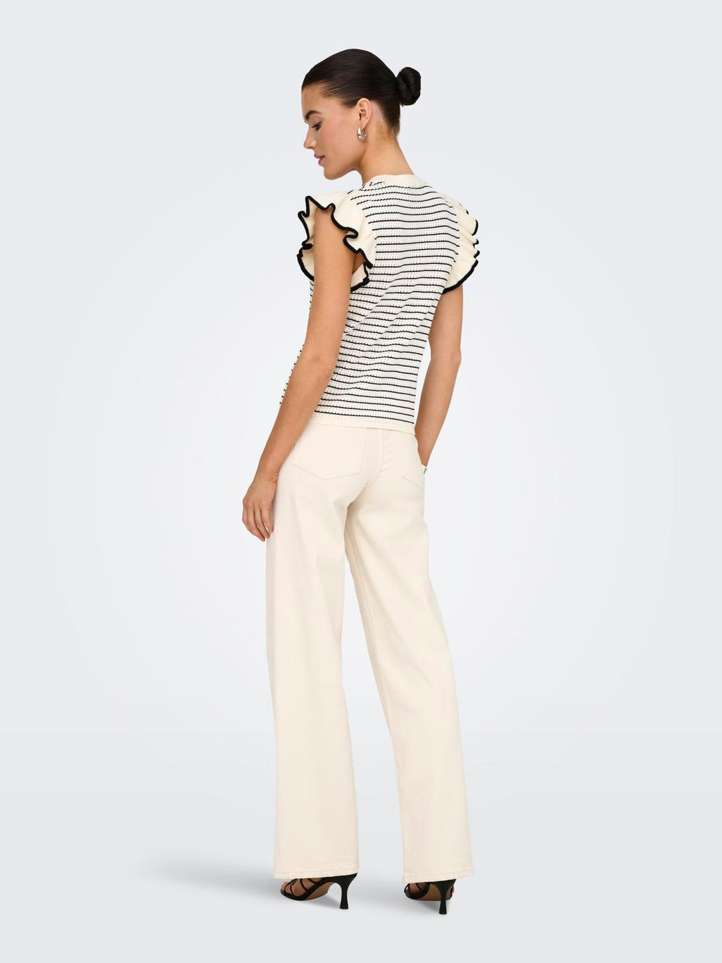 JDYCARICE FRILL PULLOVER KNIT CLOUD DANCER