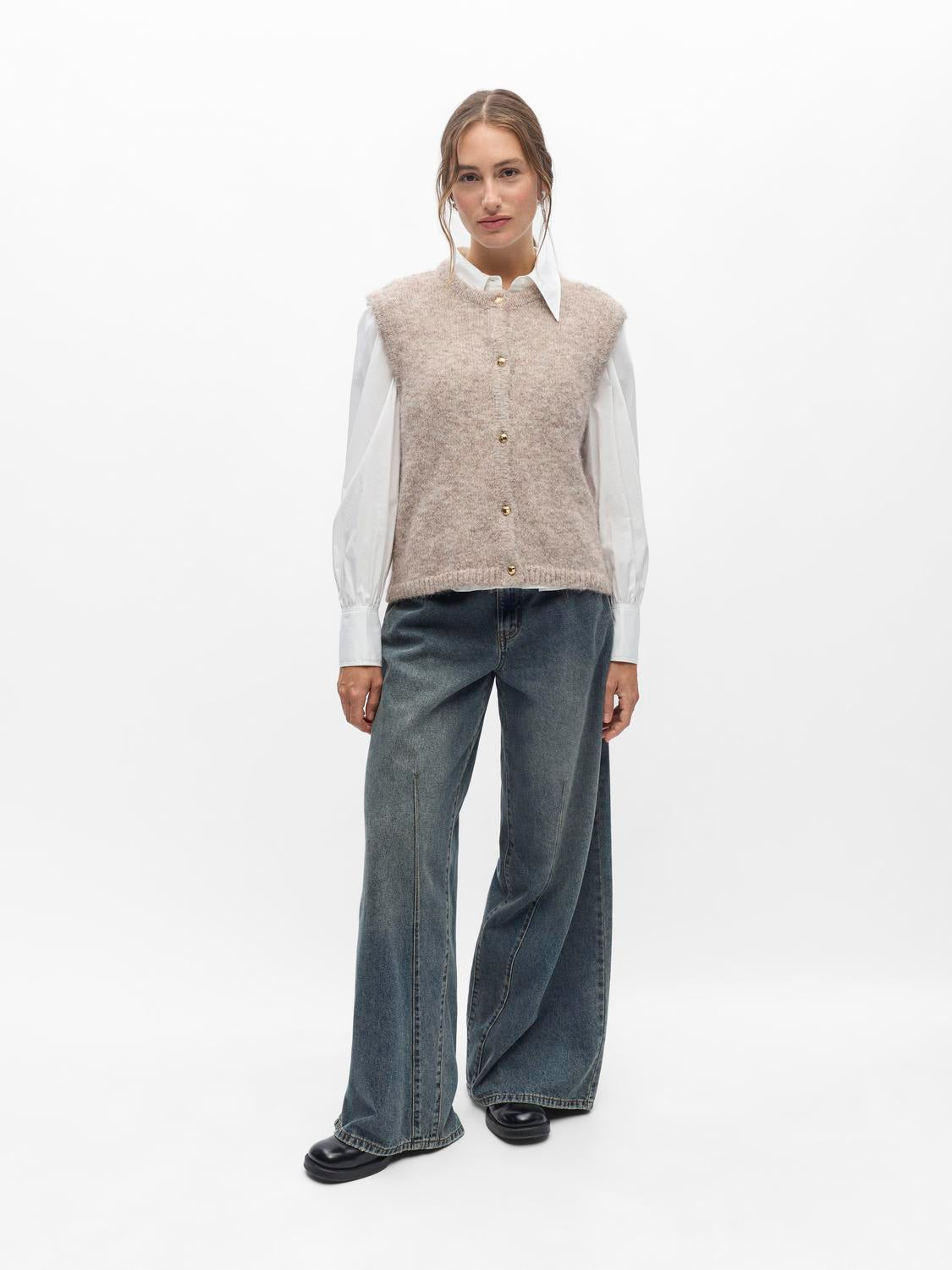 Objsaggia Re Knit Vest Cardigan