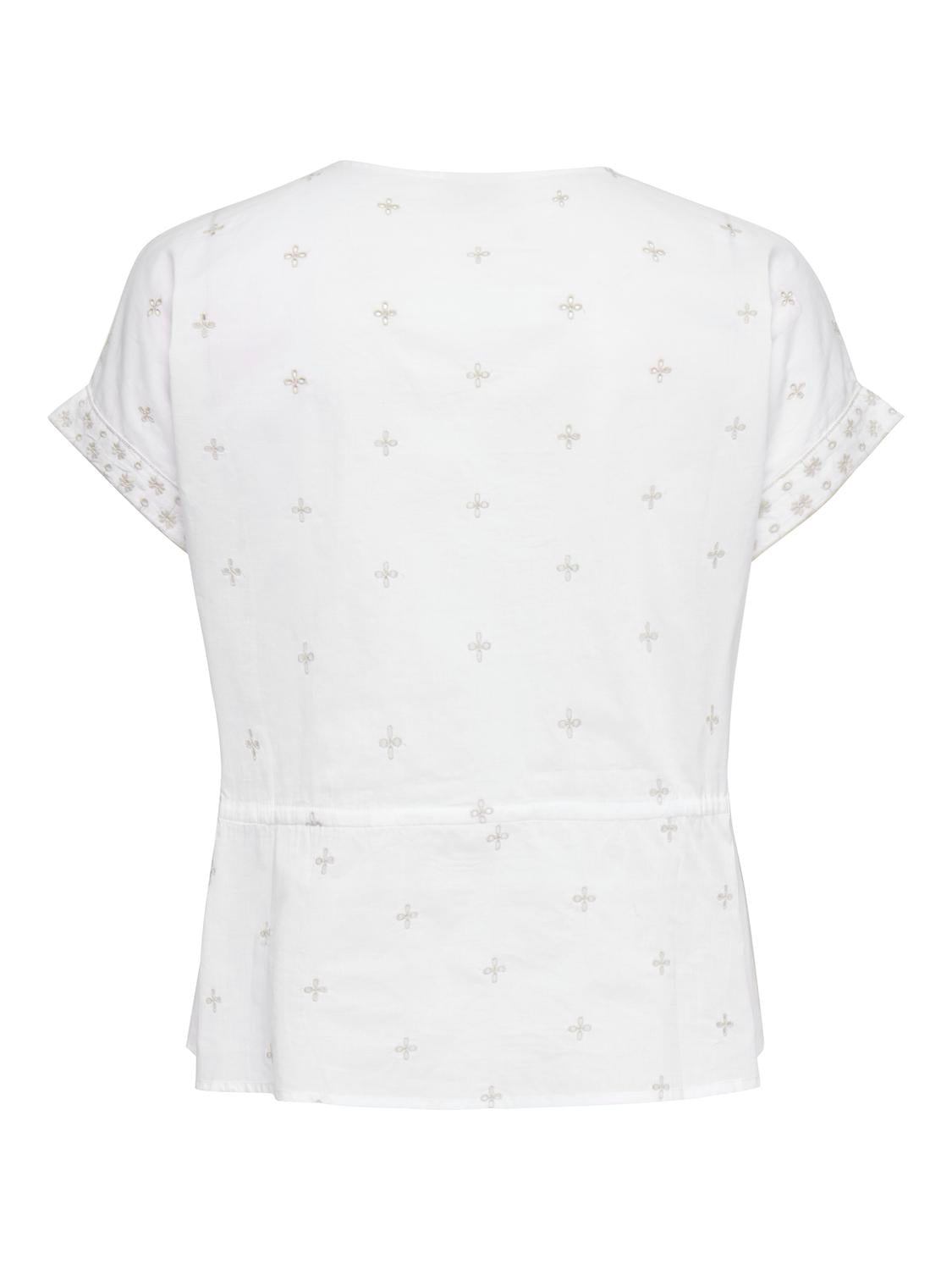 Carkuna S/S Emb String Top Wvn