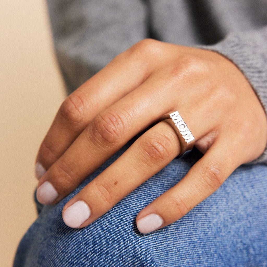 Signet ring mom steel
