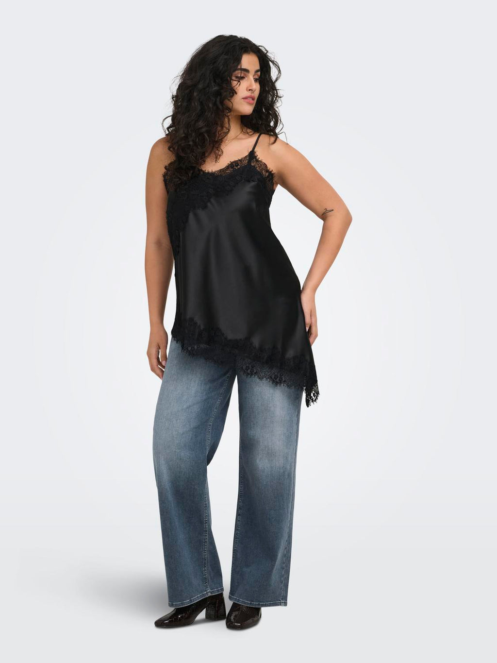 Carindona Strap Satin Lace Top