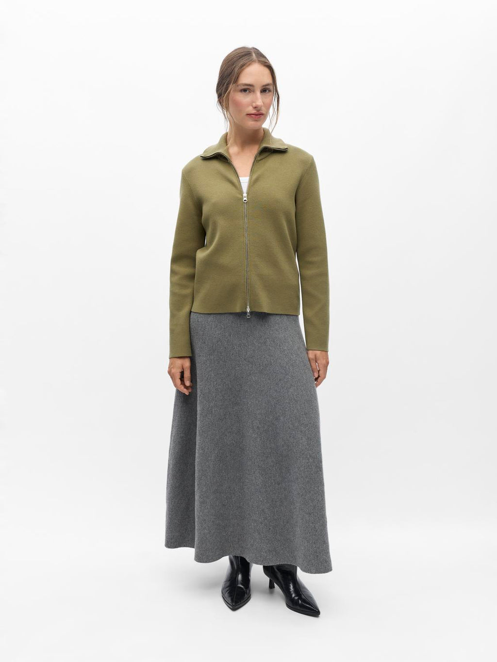 Objreynard L/S Re Zip Cardigan
