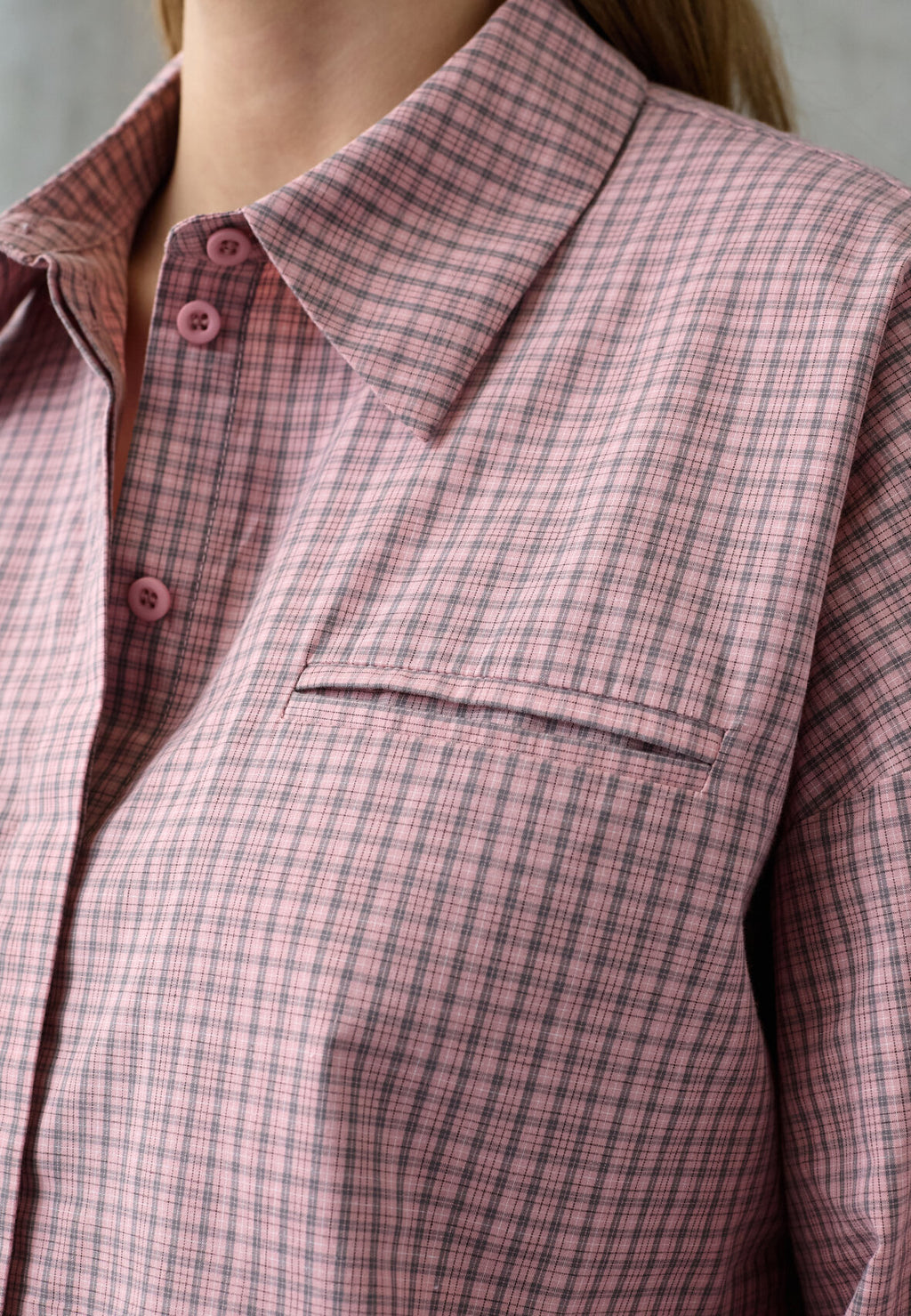LOVE1495 SKJORTE MAUVE/CHECK S