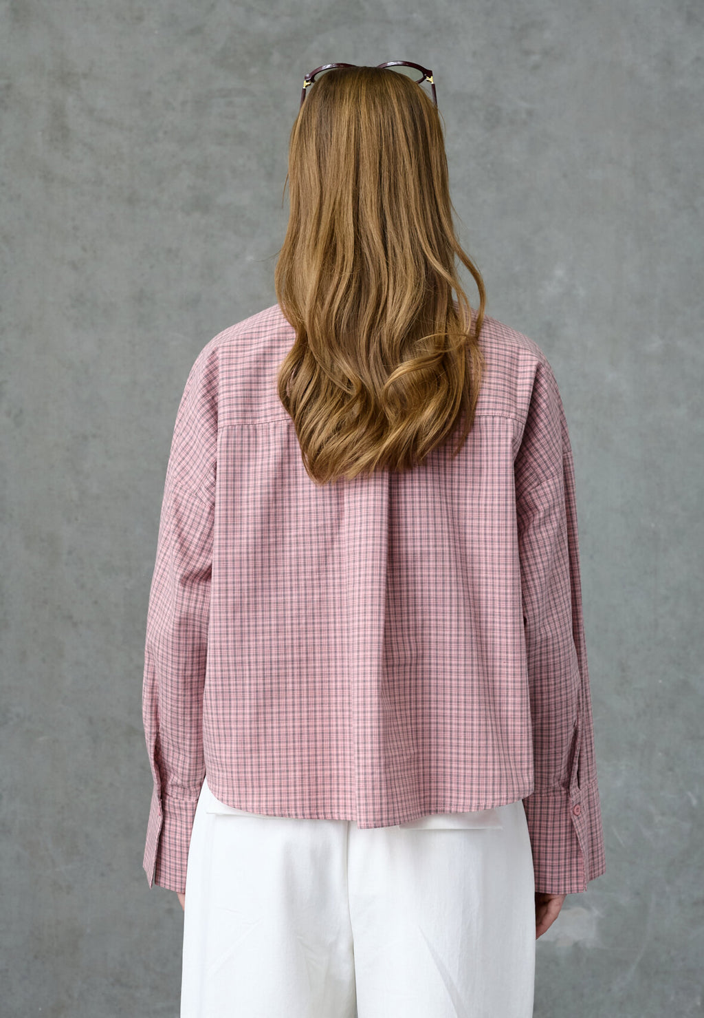 LOVE1495 SKJORTE MAUVE/CHECK S