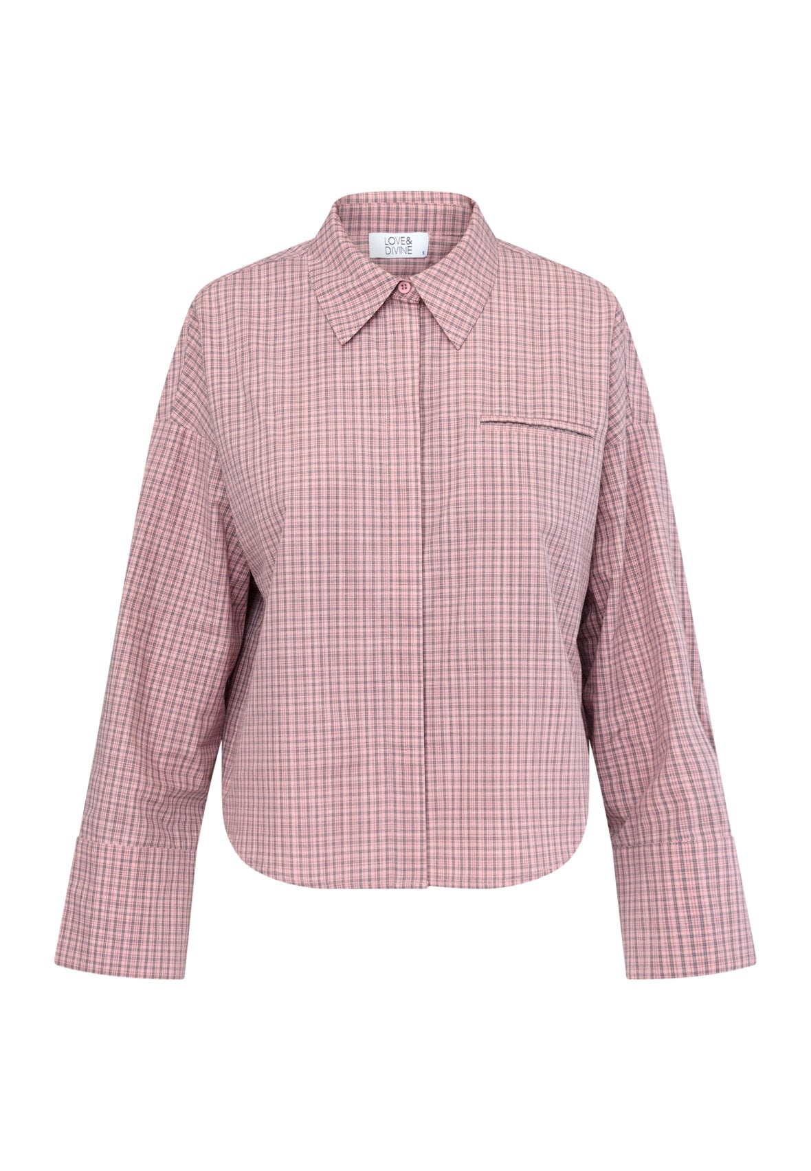 LOVE1495 SKJORTE MAUVE/CHECK S