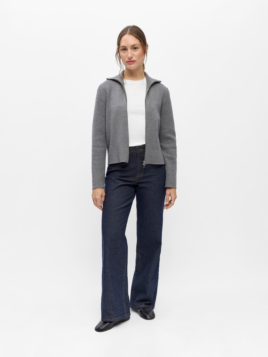 Objreynard L/S Re Zip Cardigan