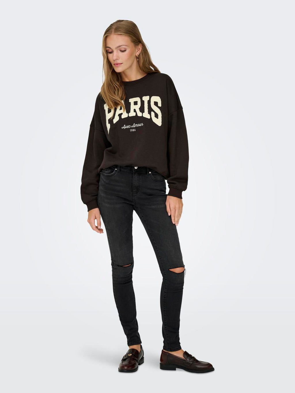 Jdymesa L/S O-Nk Emb Sweat
