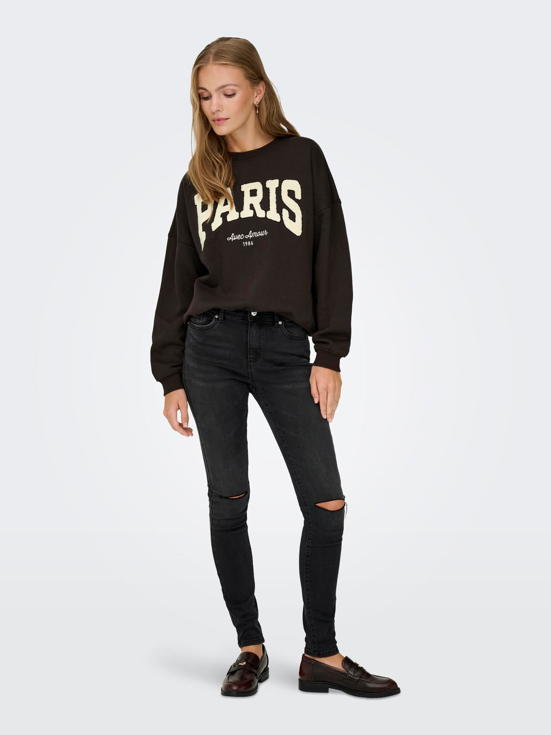 Jdymesa L/S O-Nk Emb Sweat