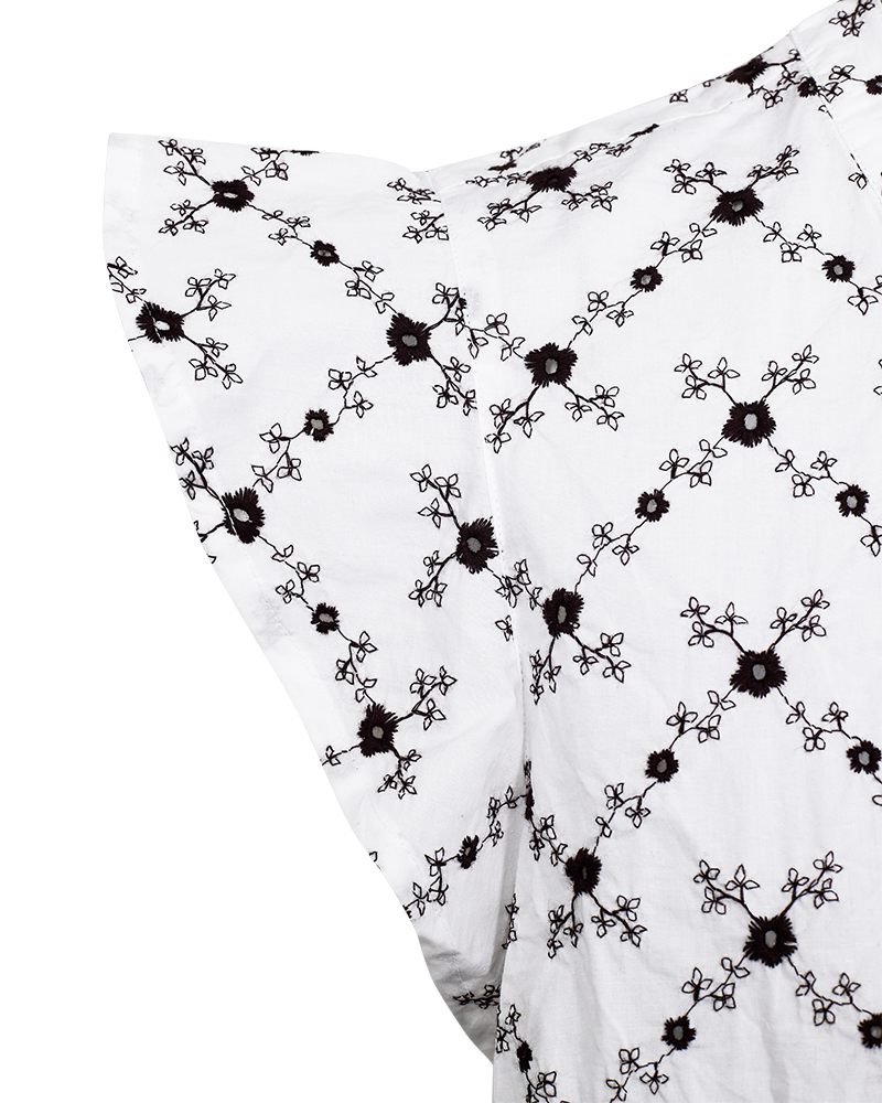 FQALISA - BLUSE - HVID OG BRUN