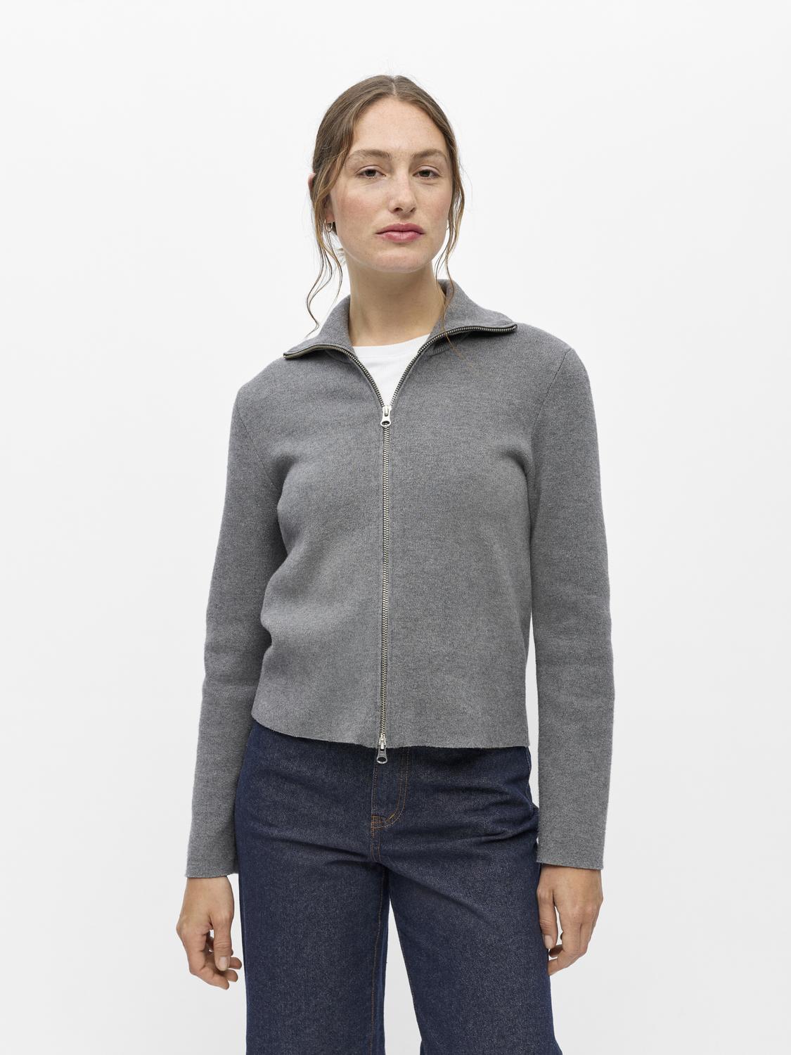 Objreynard L/S Re Zip Cardigan