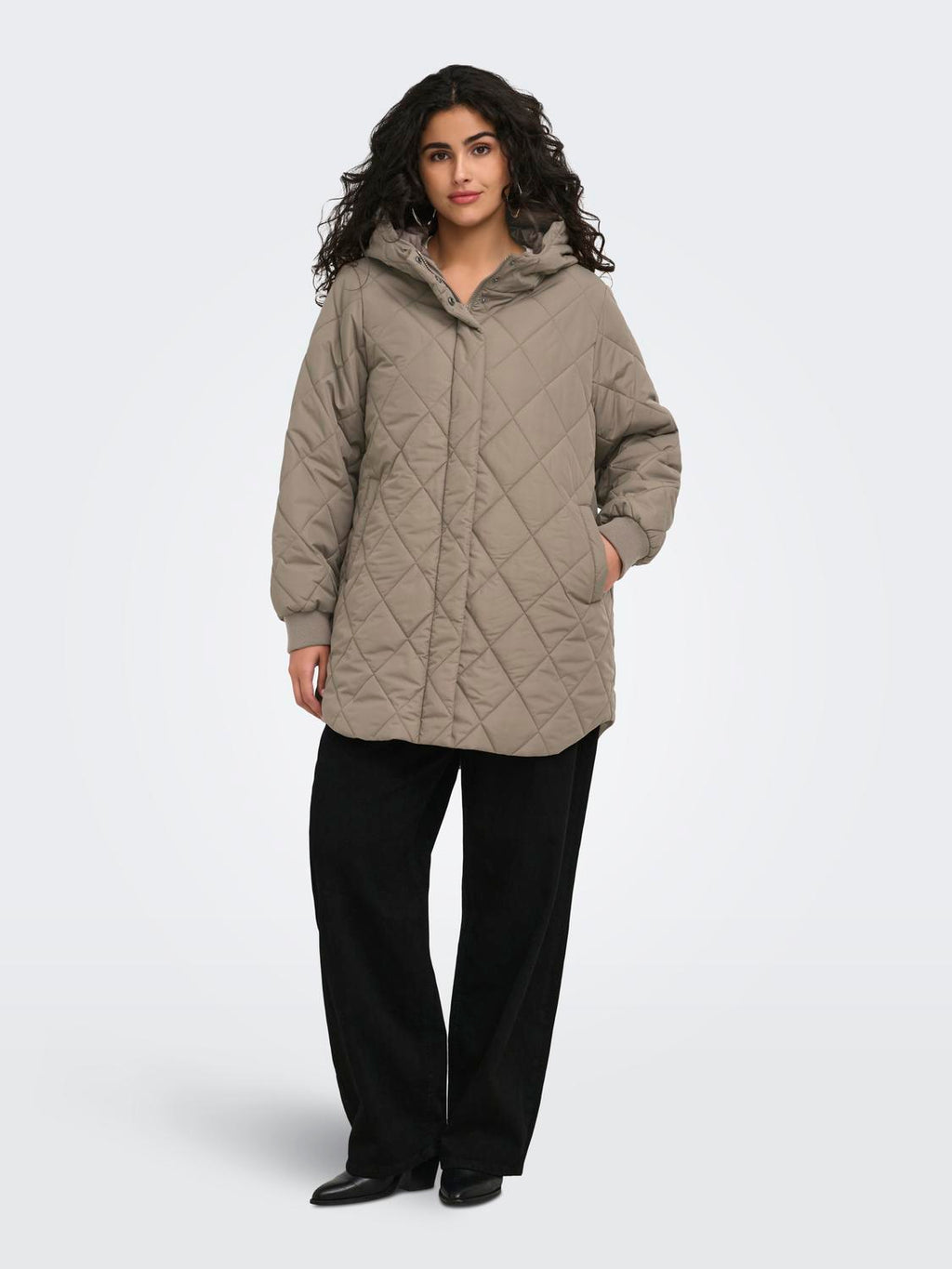 Carjuliet Quiltd Hood Zip Coat