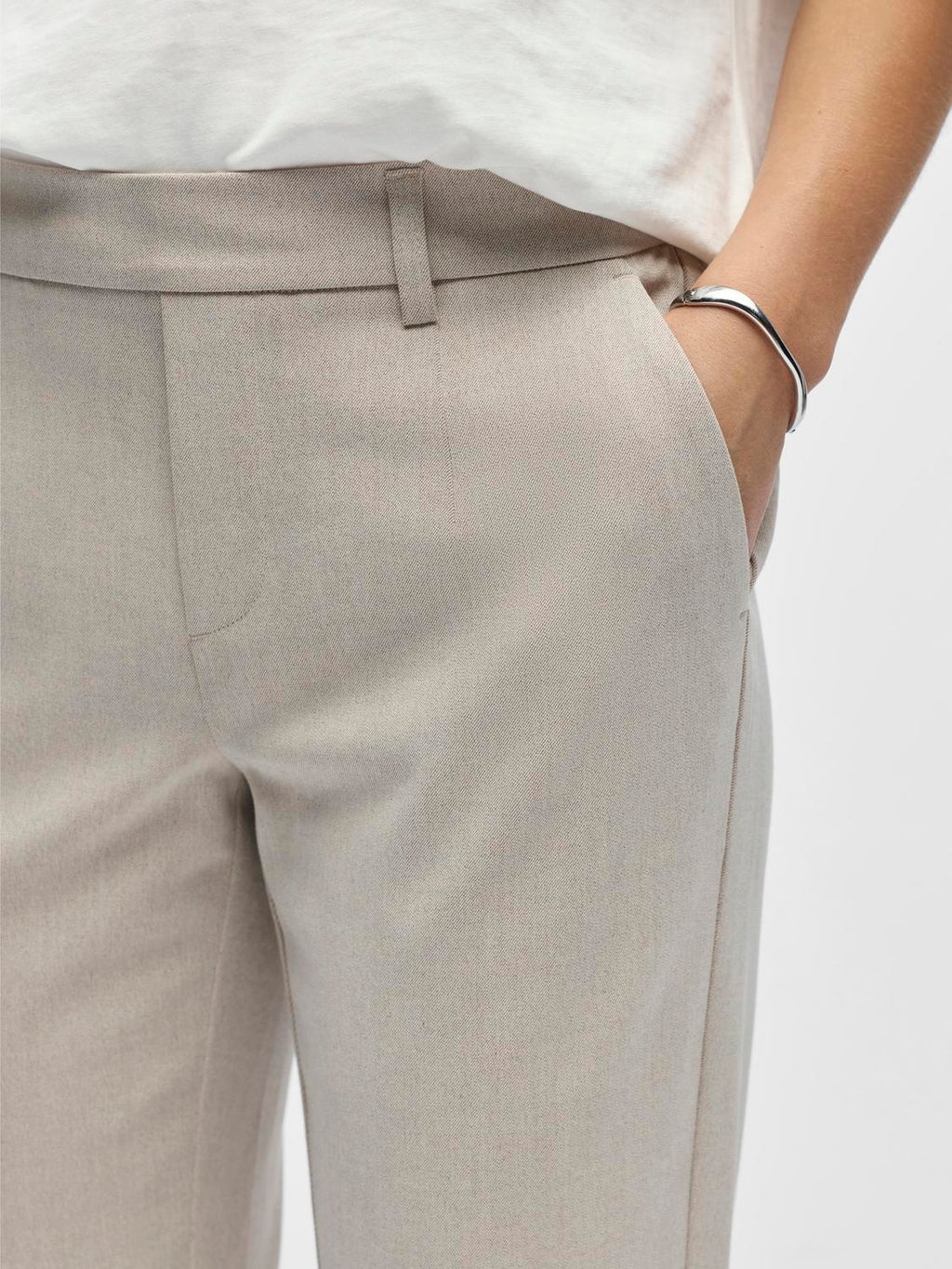 OBJLISA SLIM PANT HUMUS MELANGE