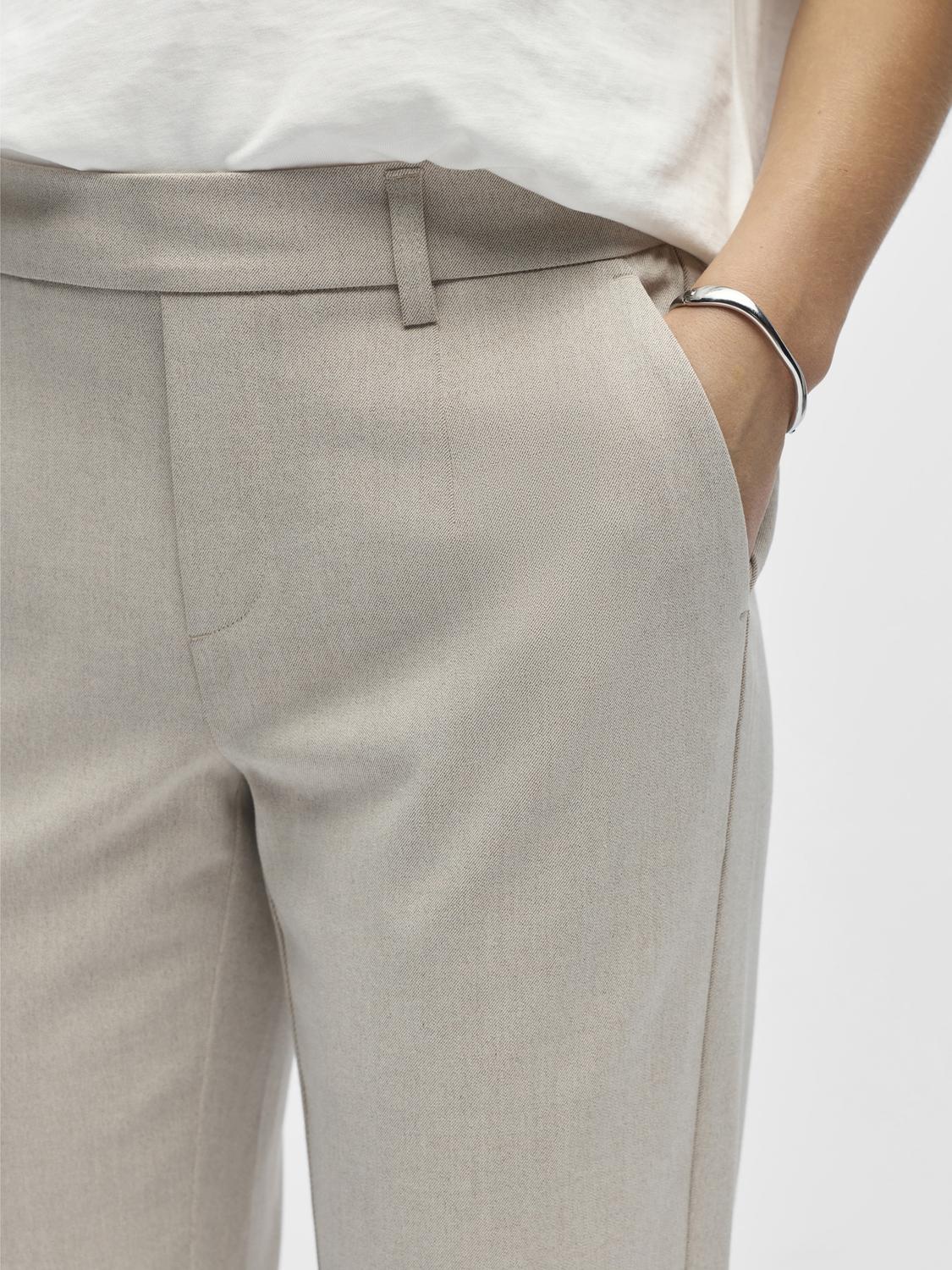 OBJLISA SLIM PANT HUMUS MELANGE