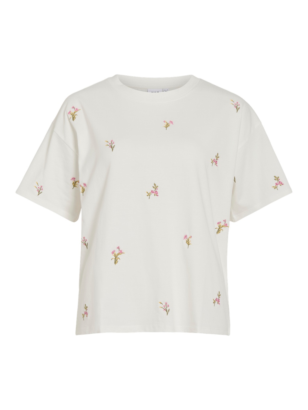 VIMONIE TEE SNOW WHITE EMB FLOWER
