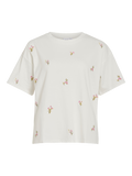 VIMONIE TEE SNOW WHITE EMB FLOWER