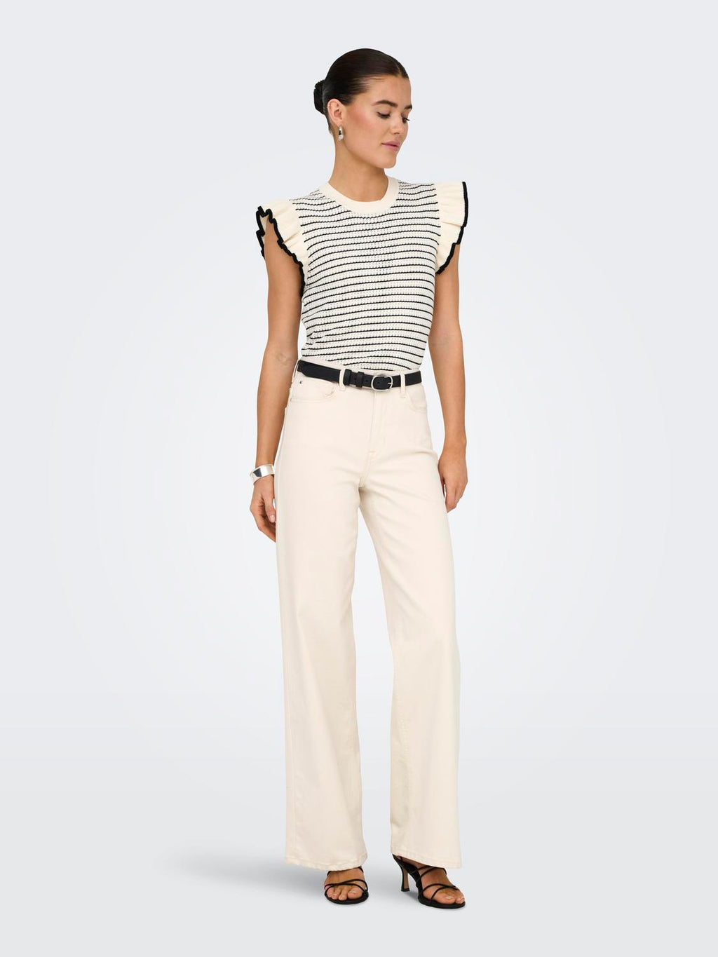 JDYCARICE FRILL PULLOVER KNIT CLOUD DANCER