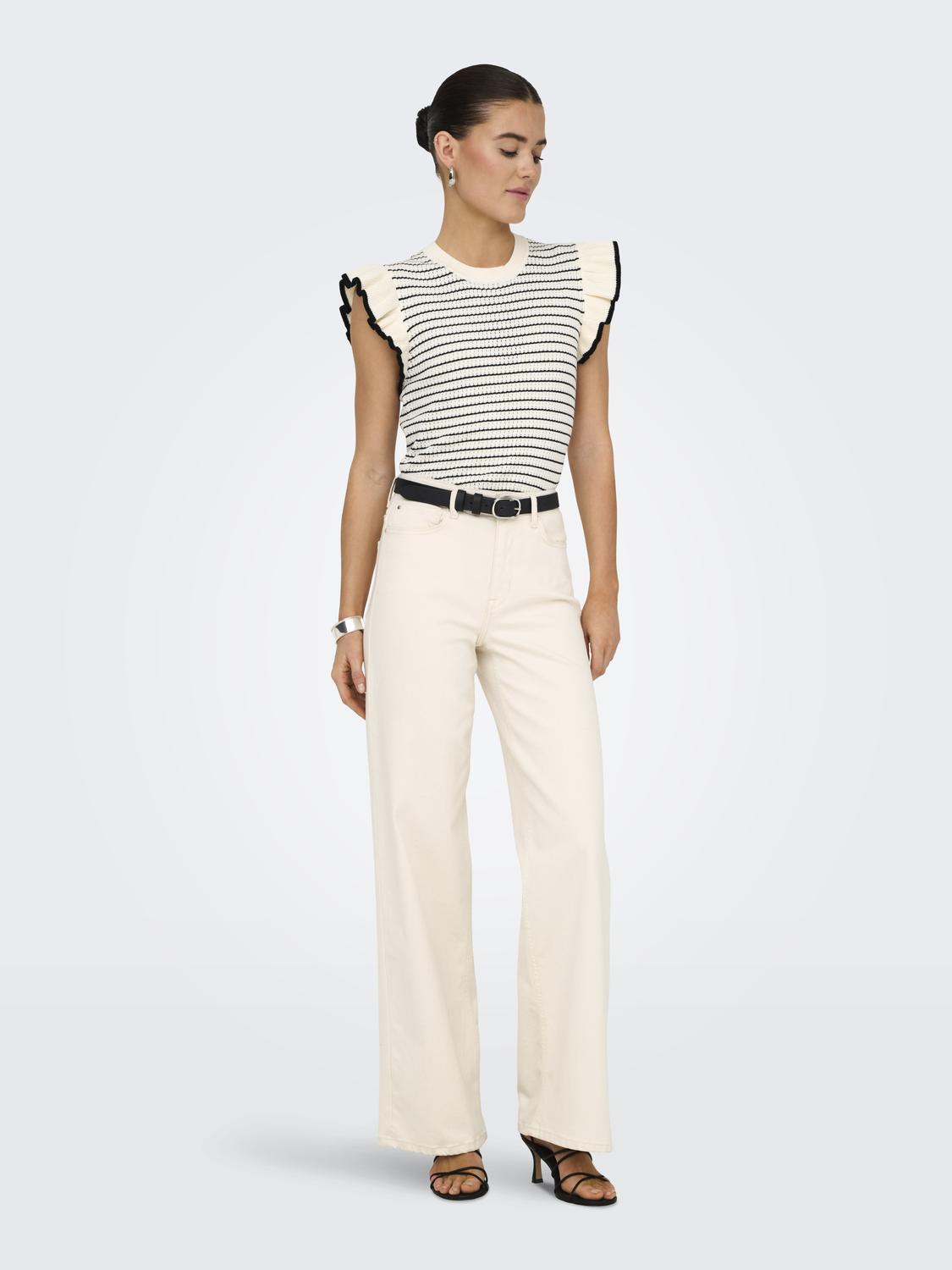 JDYCARICE FRILL PULLOVER KNIT CLOUD DANCER