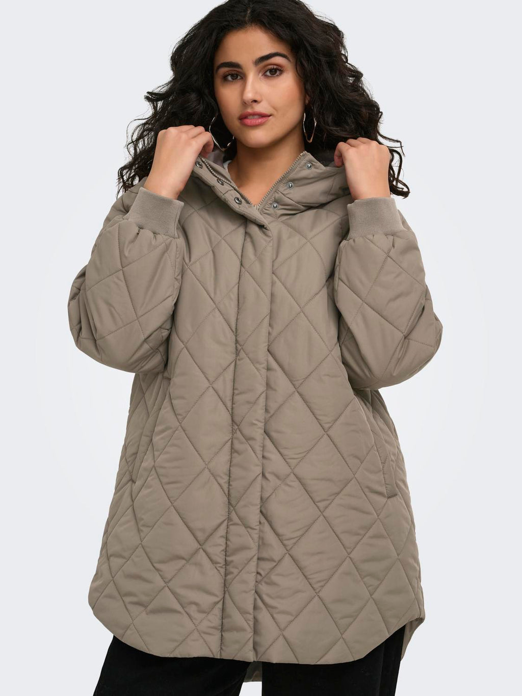 Carjuliet Quiltd Hood Zip Coat