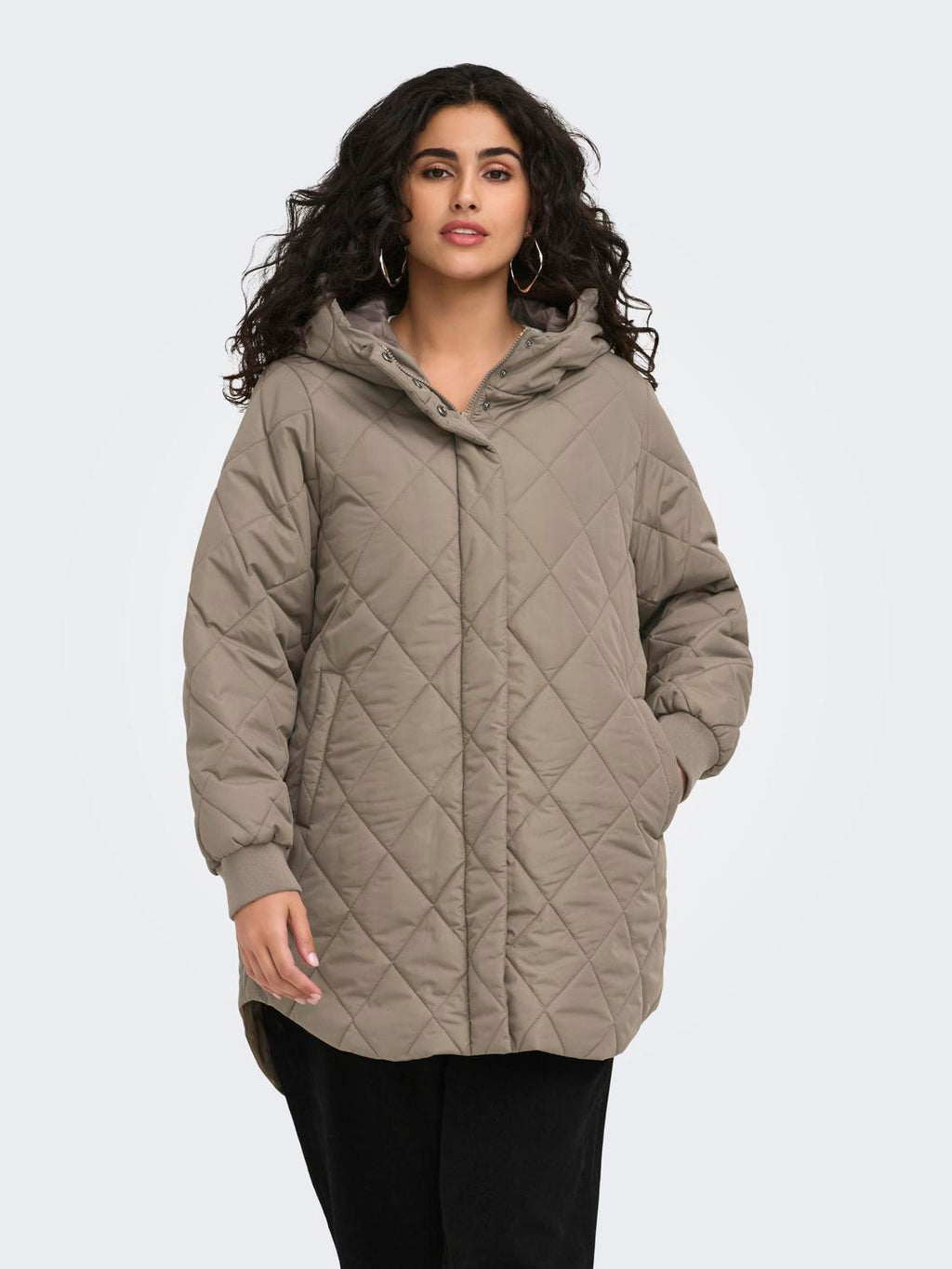 Carjuliet Quiltd Hood Zip Coat